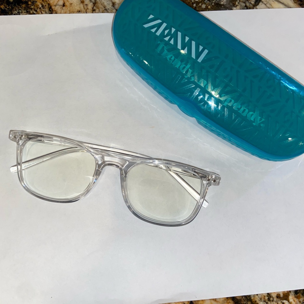 Zenni Clear Glasses New +0.50 with Hard Case & Blue Light Filter Lenses